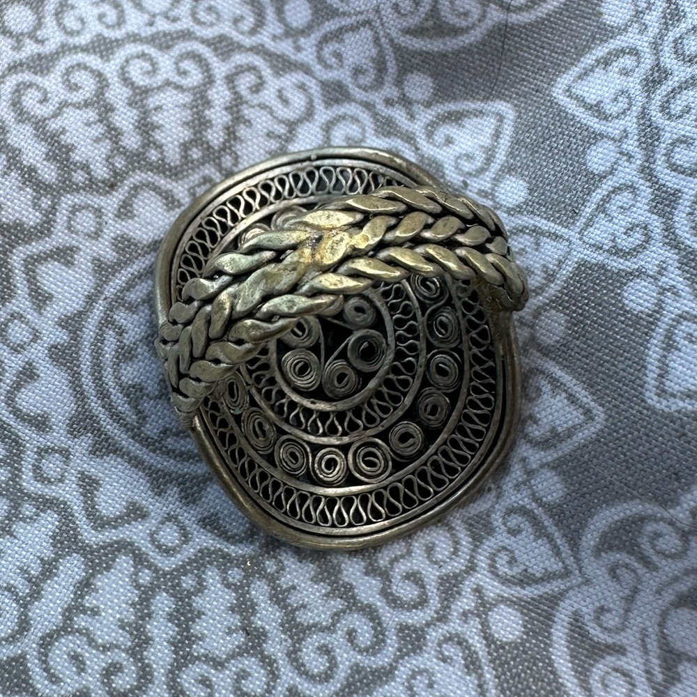 Intricate Tibetan Gold-Tone Ring